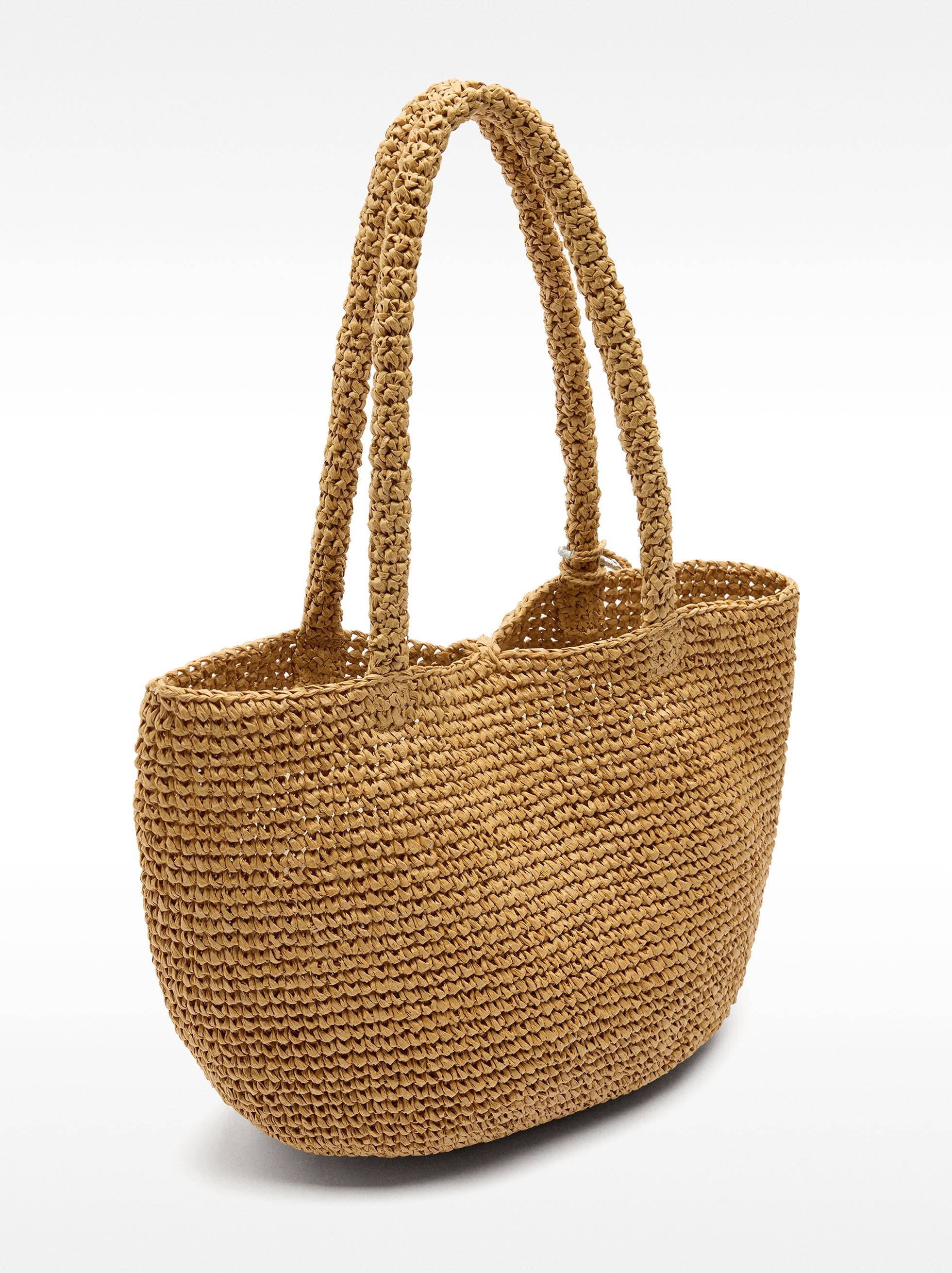 Bolso Tote De Efecto Rafia M