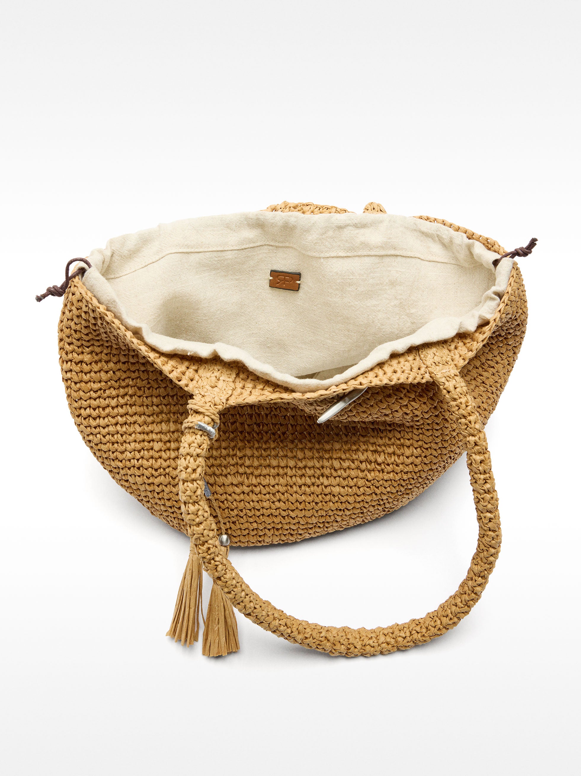 Bolso Tote De Efecto Rafia M
