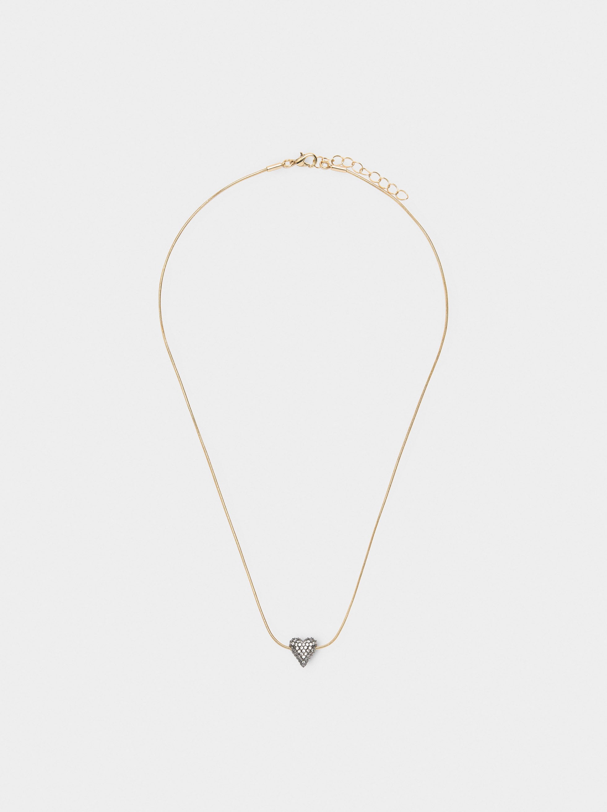 Collar Colgante Corazón Con Circonitas