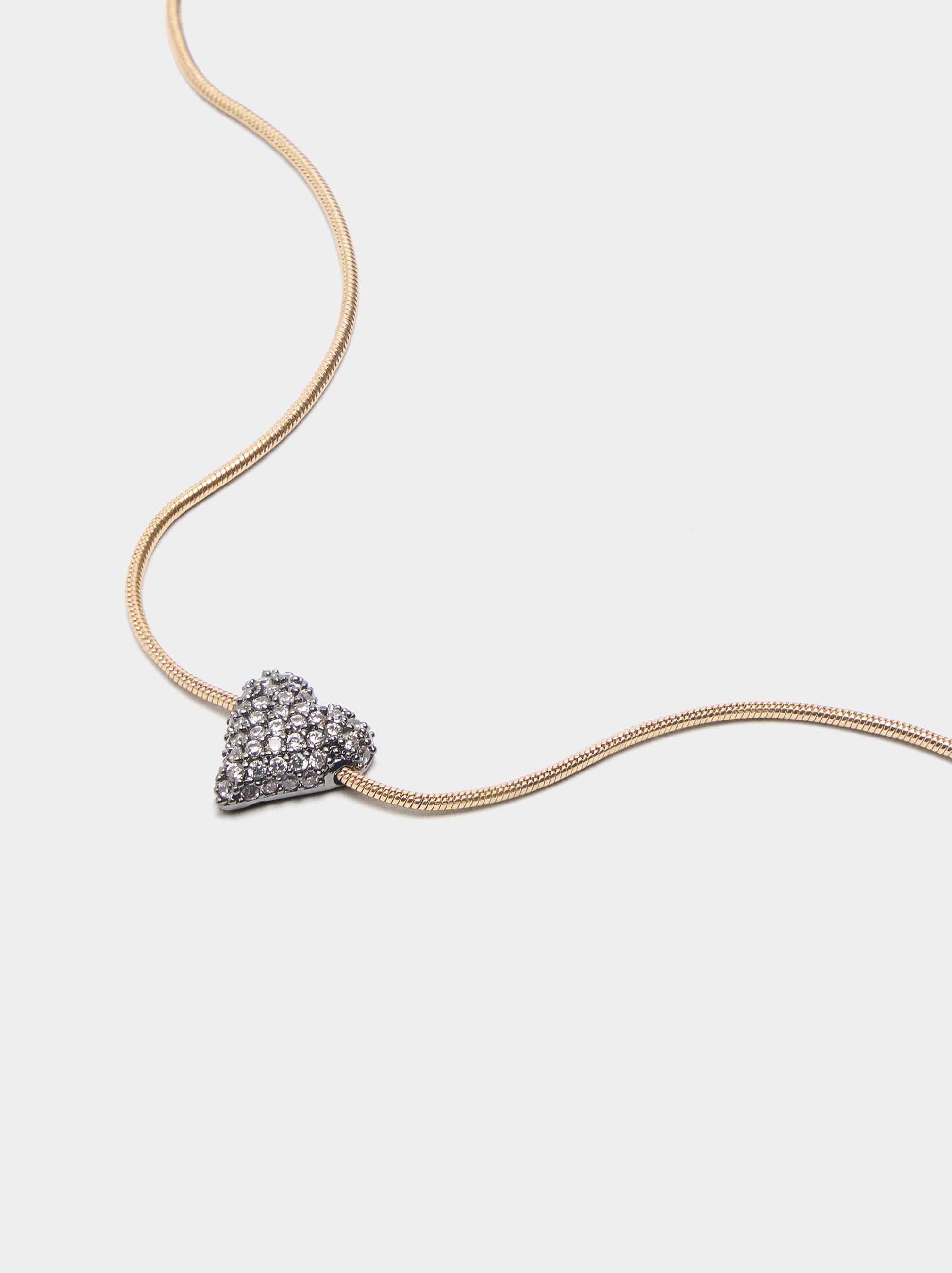 Collar Colgante Corazón Con Circonitas