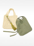Bolsa Tote Efecto Rafia Con Detalle De Conchas Colgante S