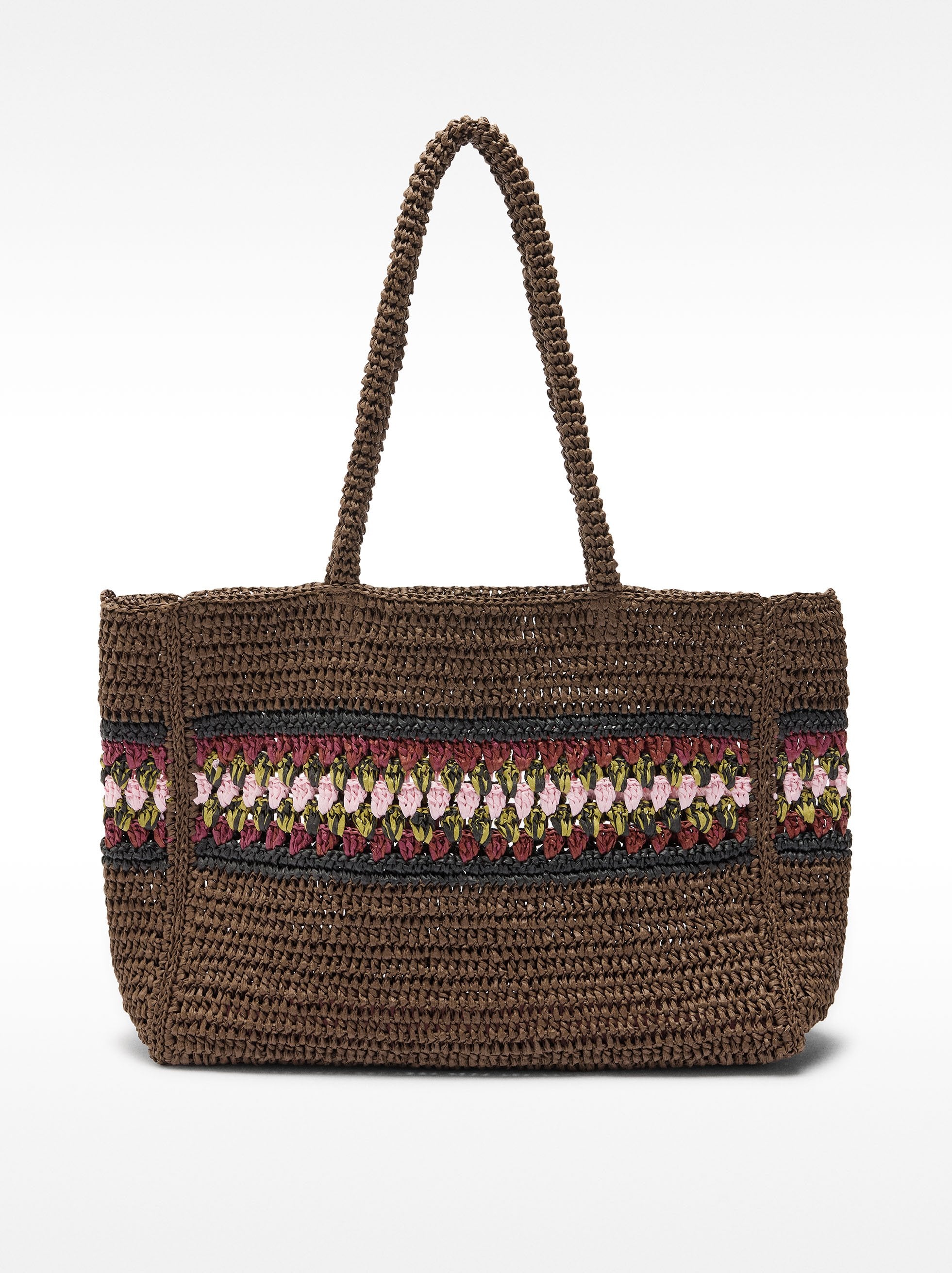 Bolso Shopper Efecto Rafia Con Detalle Trenzado