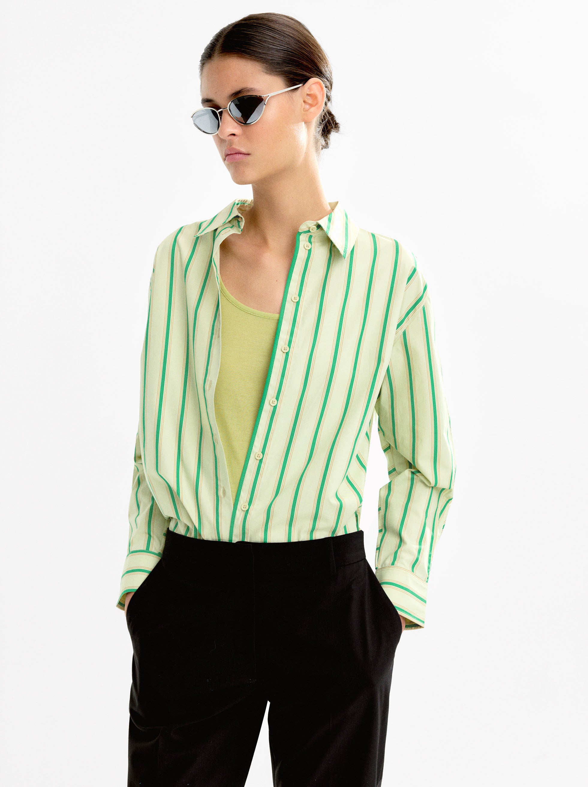 Camisa 100% Algodón A Rayas