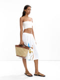 Bolso Tote De Rafia Con Asa Bandolera M