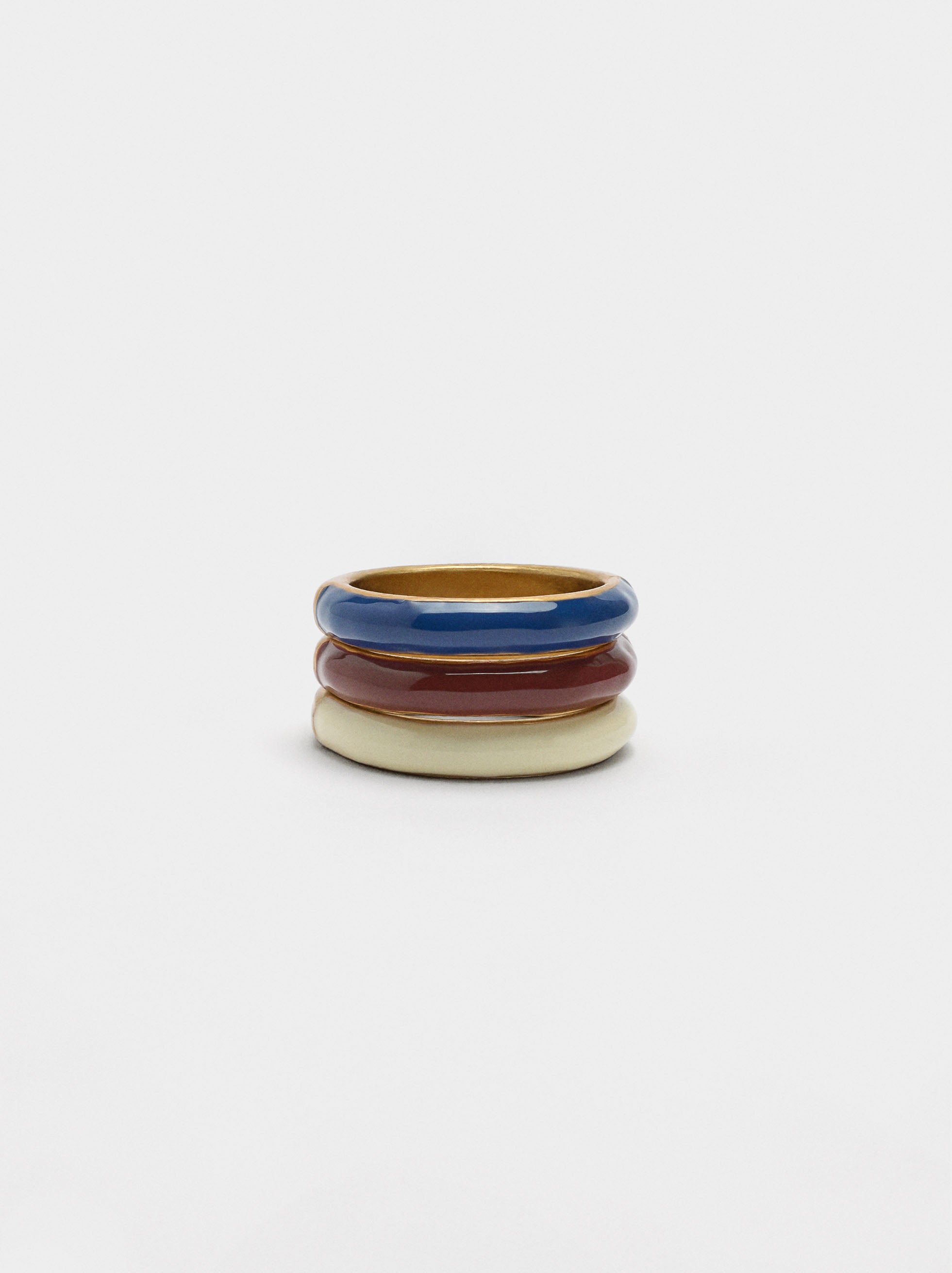 Set De Anillos Con Esmaltado