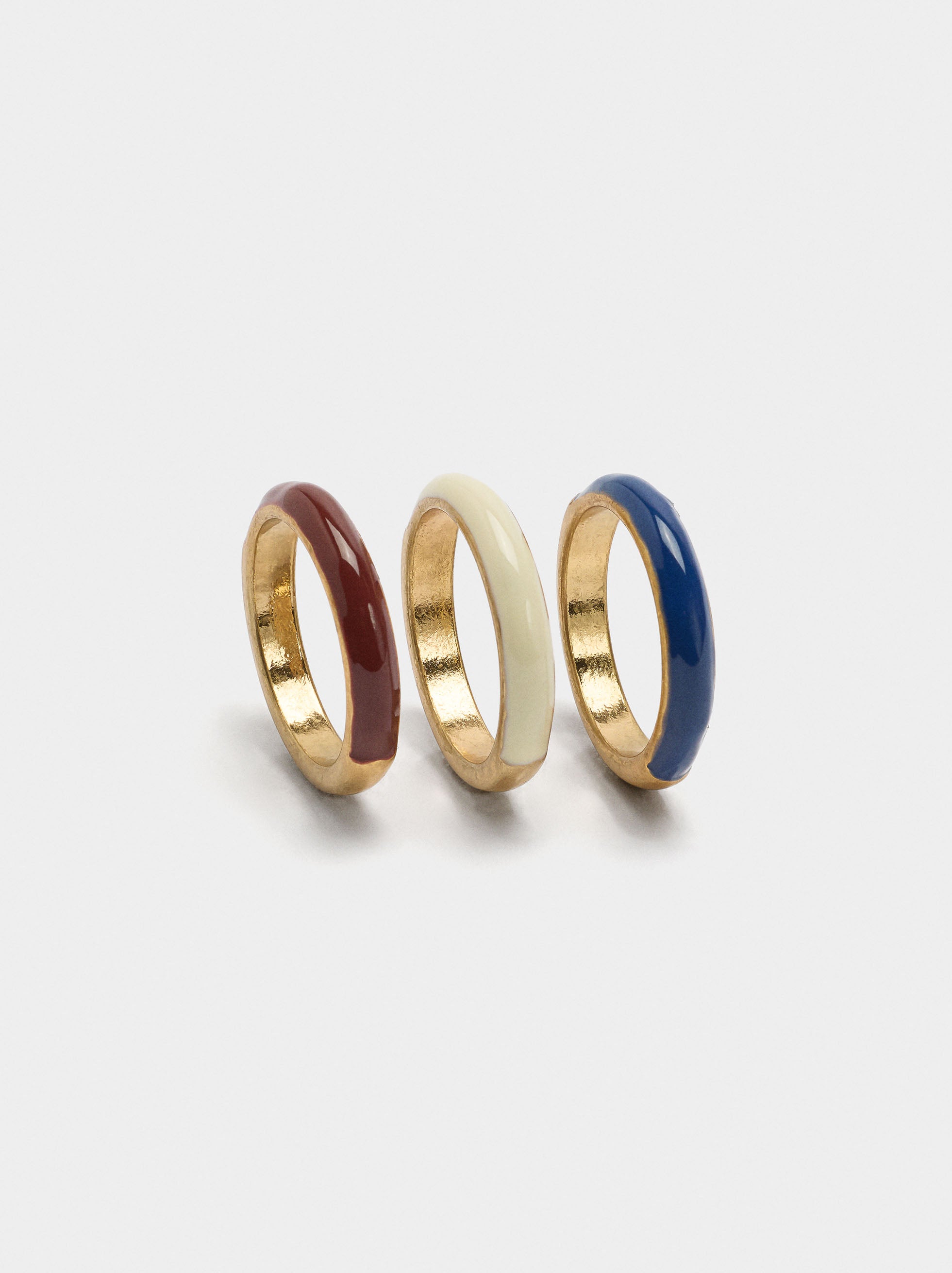 Set De Anillos Con Esmaltado