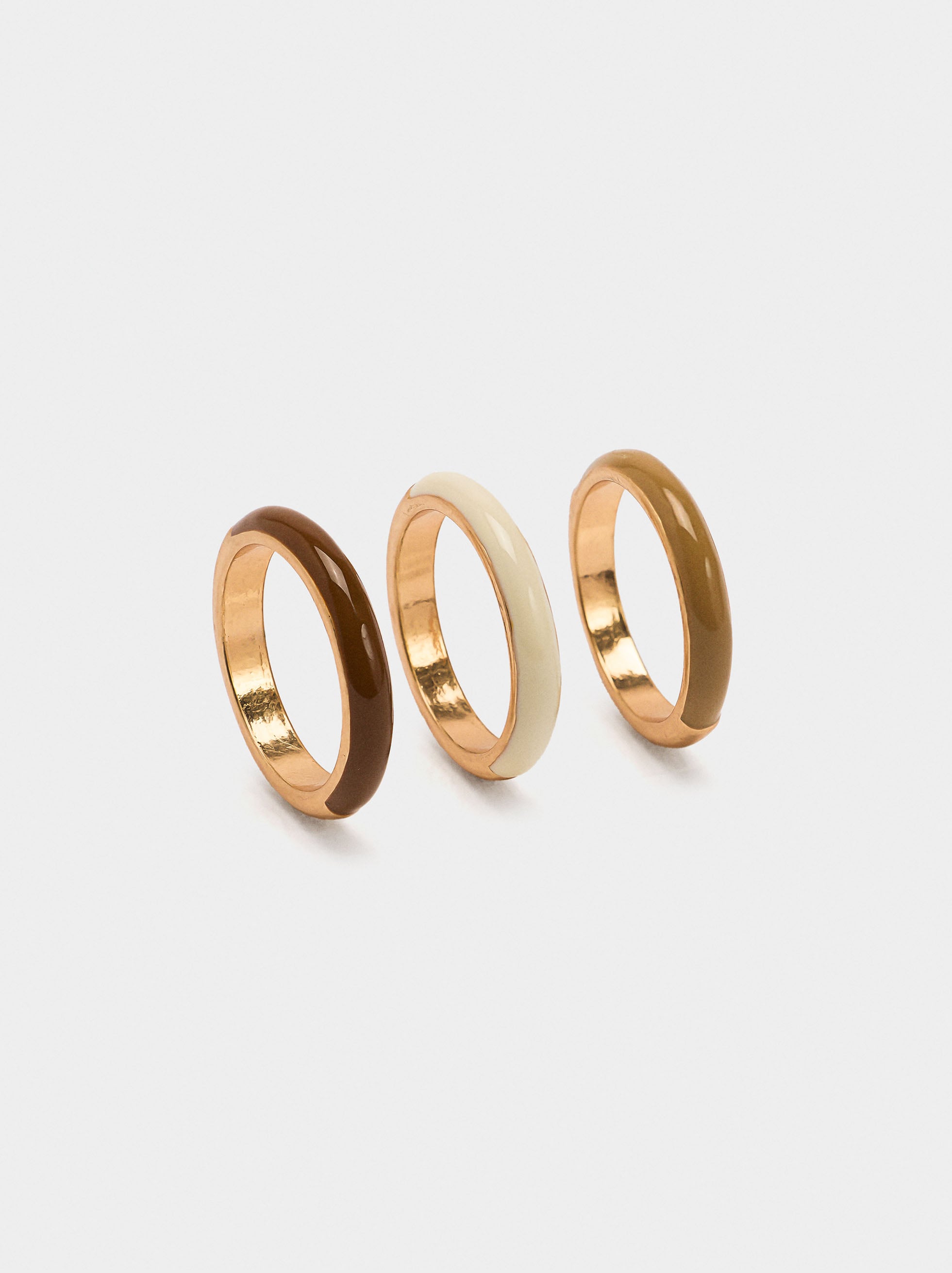 Set De Anillos Con Esmaltado