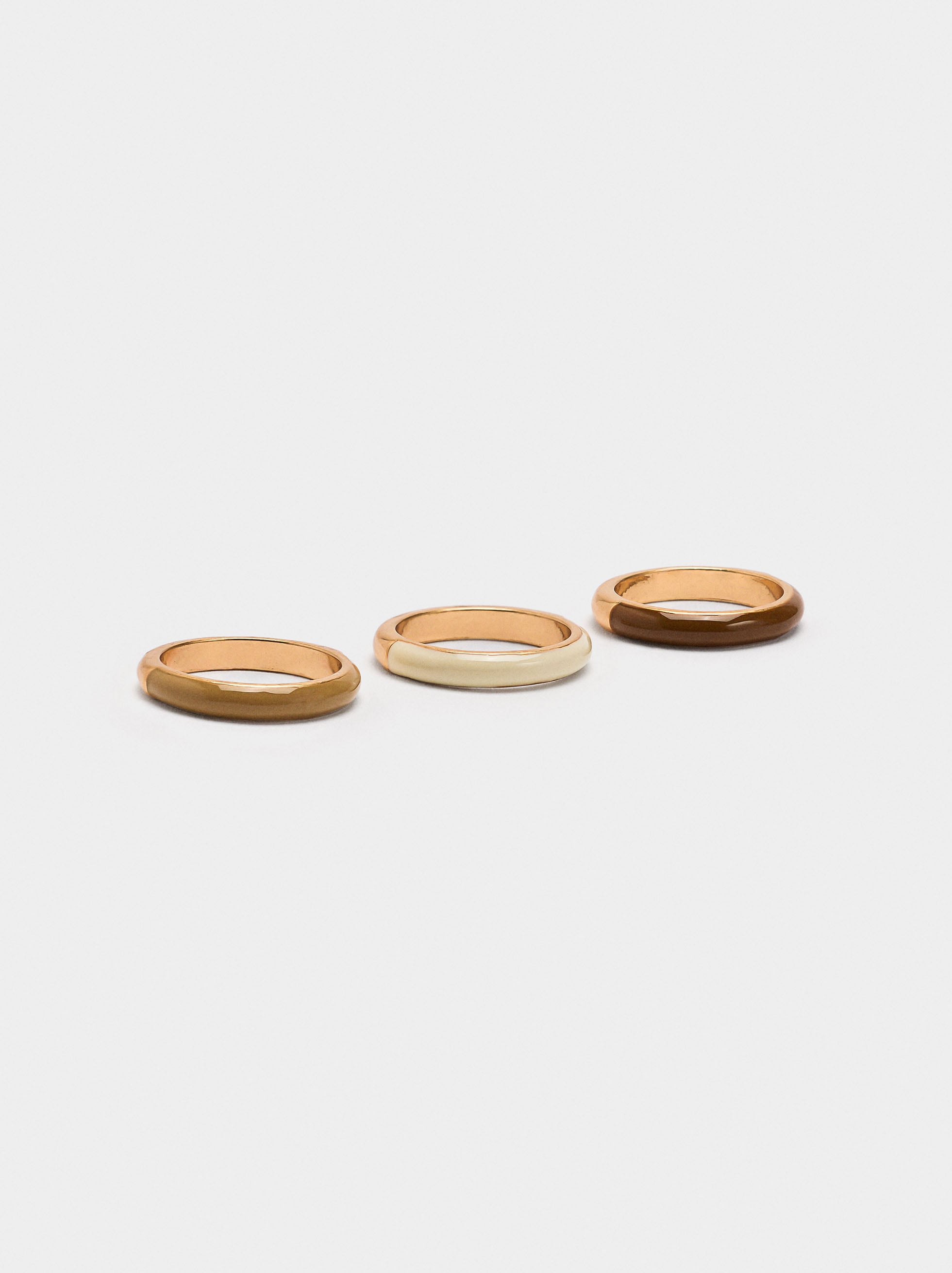 Set De Anillos Con Esmaltado