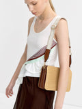 Bolso Bandolera Rectangular  Efecto Rafia