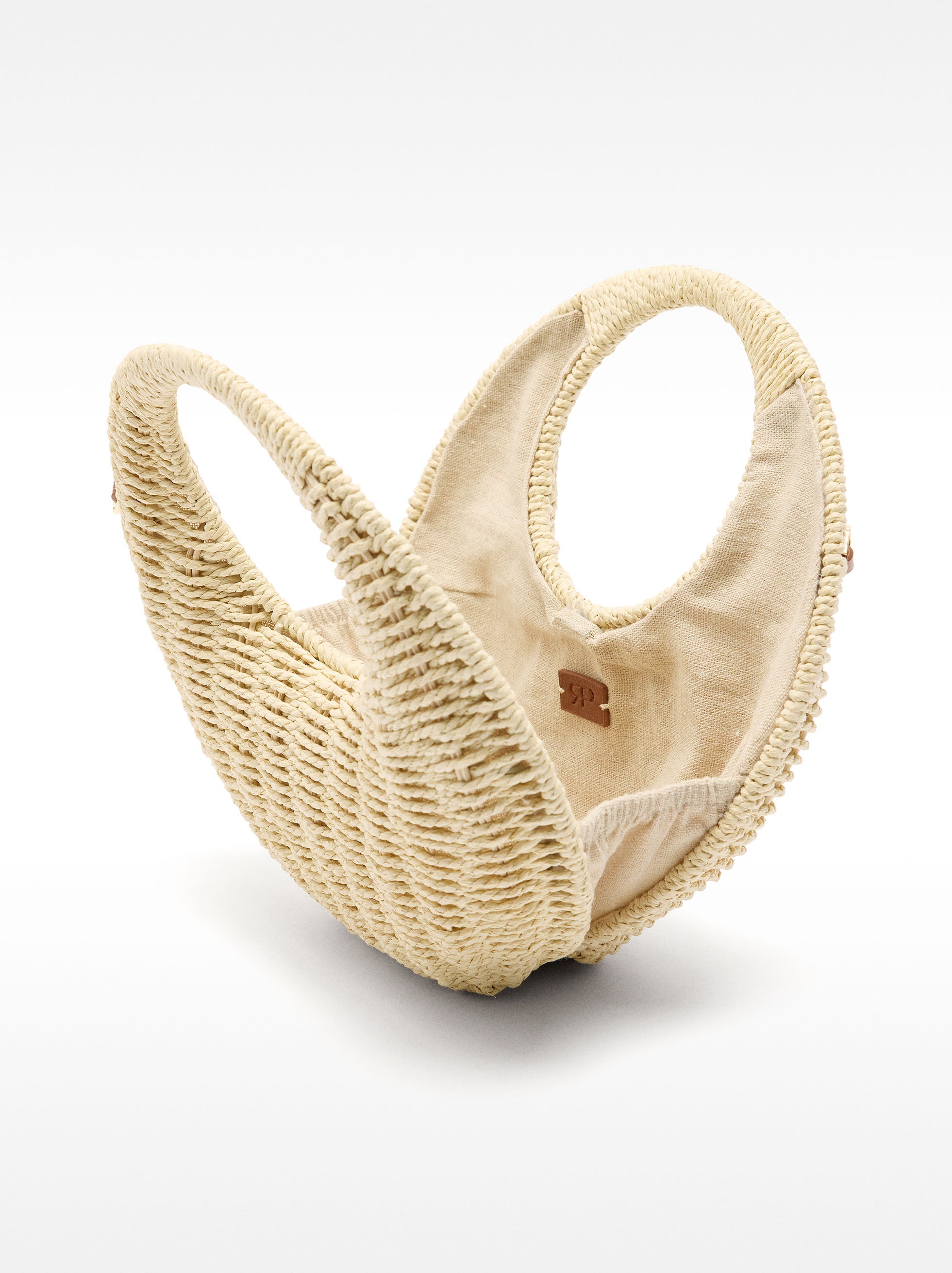 Bolso Bandolera Redondo Efecto Rafia