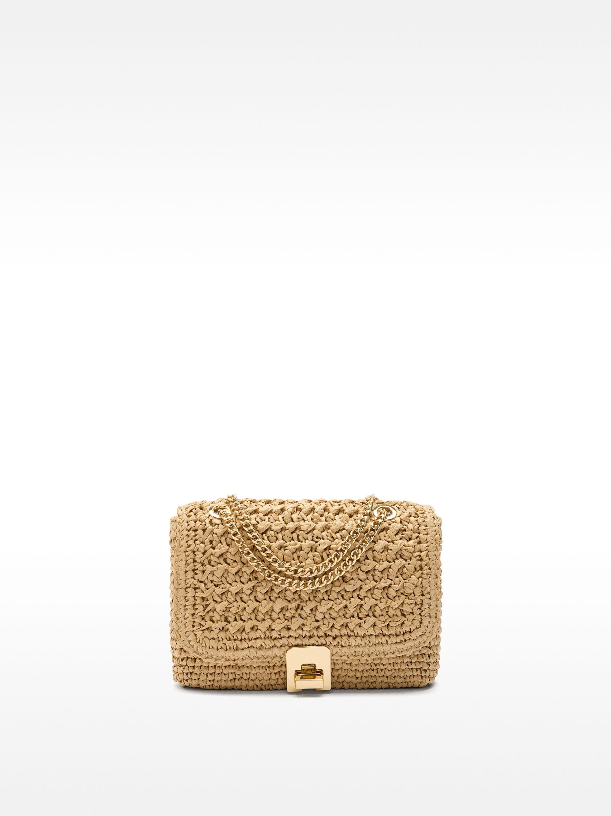 Bolso De Hombro De Efecto Rafia