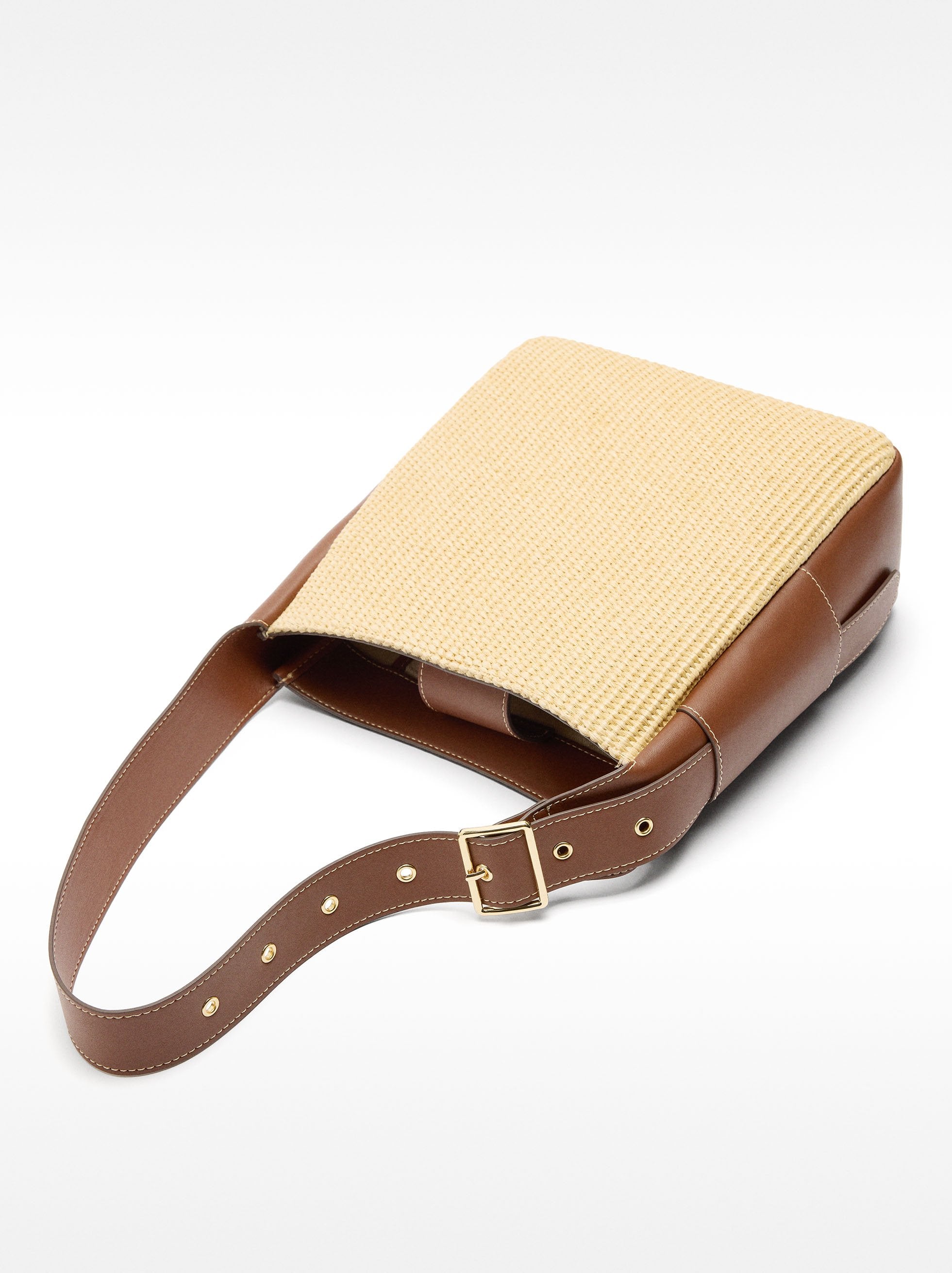 Bolso Hombro Efecto Rafia