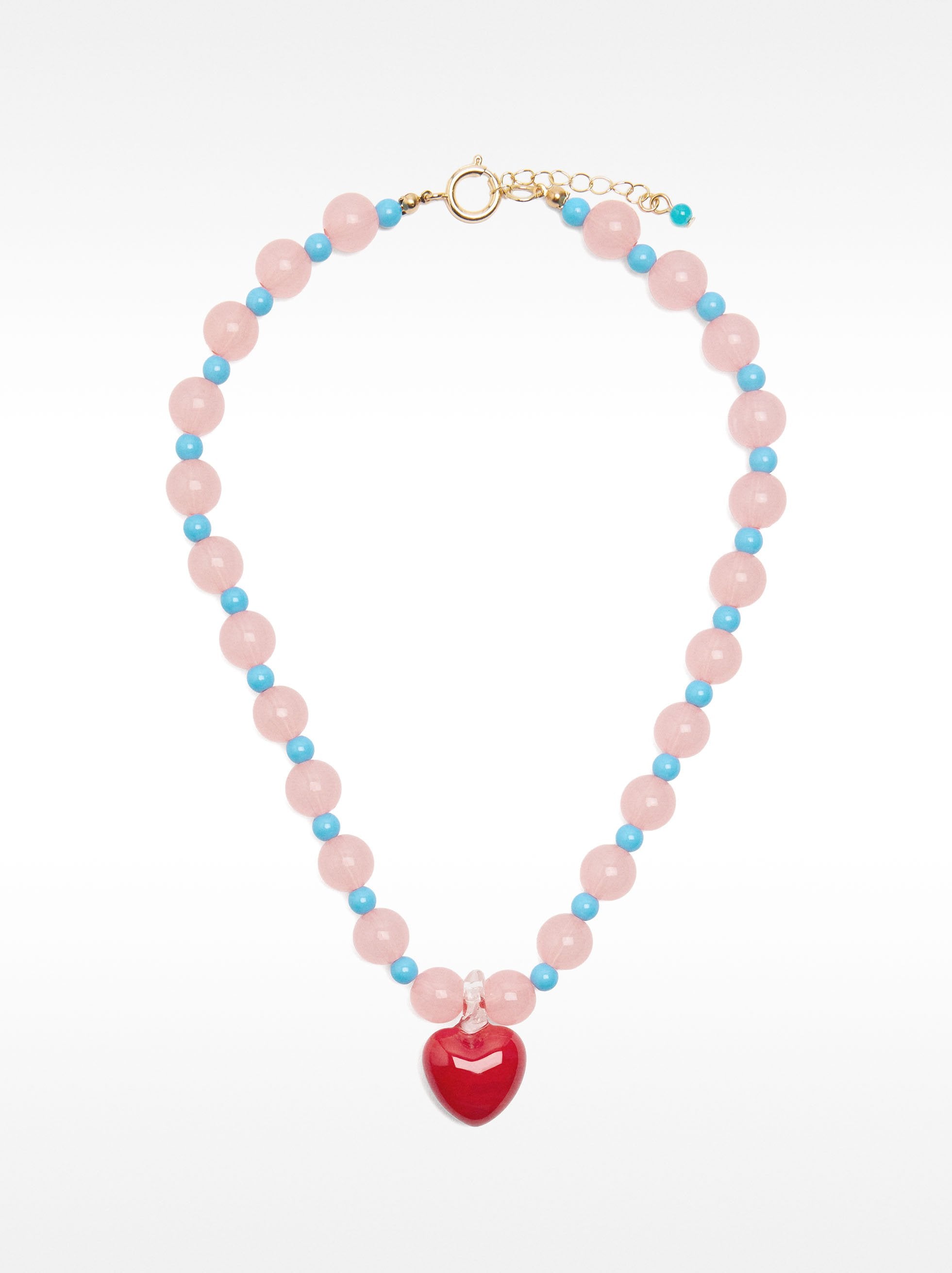 Collar Corto De Cuentas Corazón