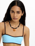 Collar Corto De Cuentas Con Flor