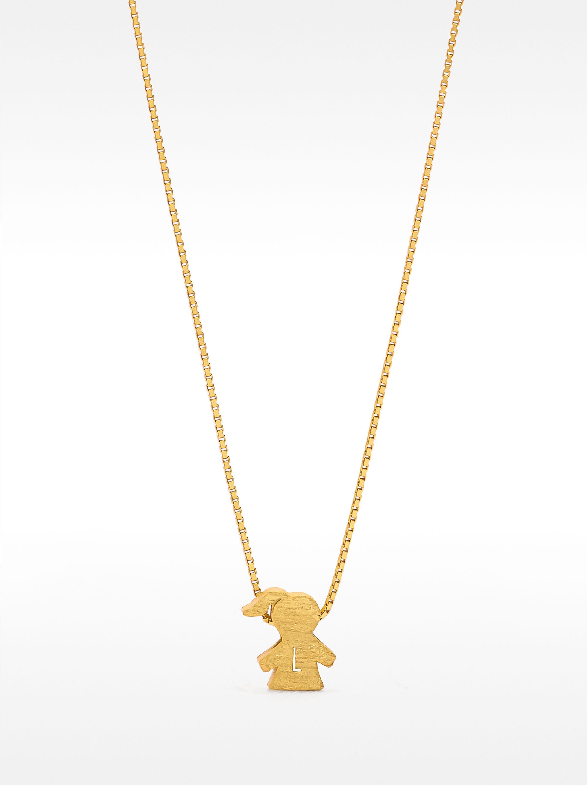 Collar Corto Con Charm Niña - Plata De Ley 925