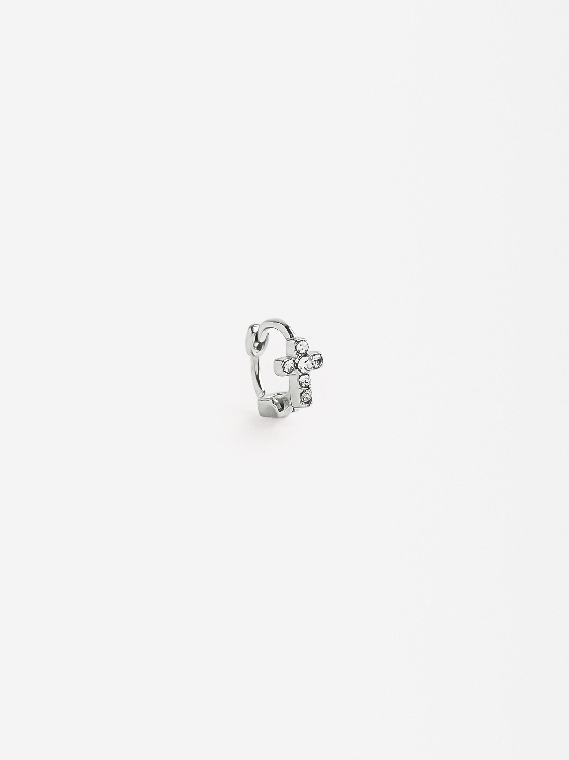 Piercing Cruz Con Circonitas - Acero Inoxidable