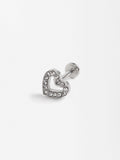 Piercing Corazón Con Circonitas - Acero Inoxidable