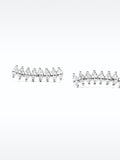 Pendientes De Hojas Con Circonitas - Plata De Ley 925