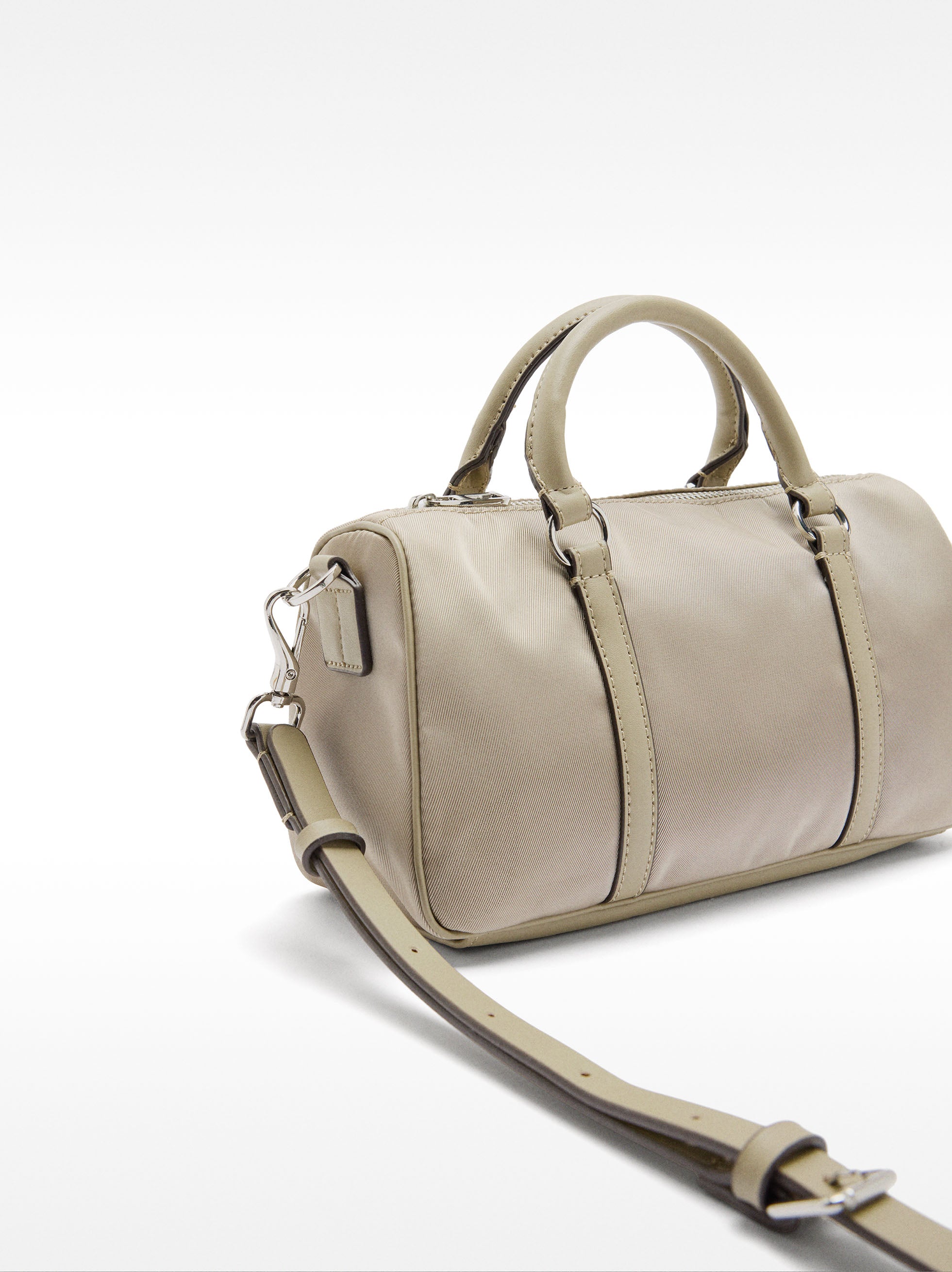 Bolso Tote De Nylon Com Bandolera