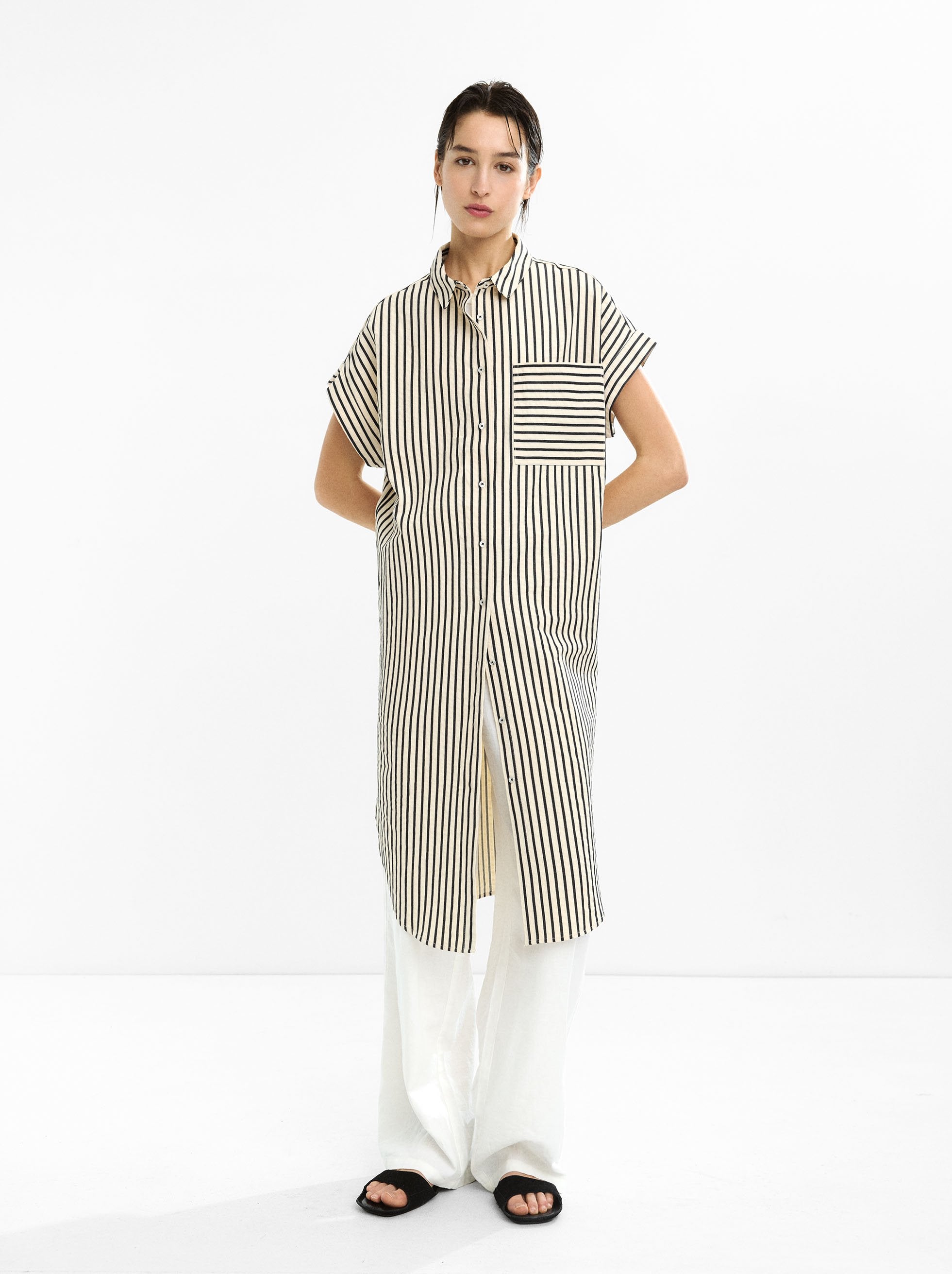 Vestido Camisero A Rayas