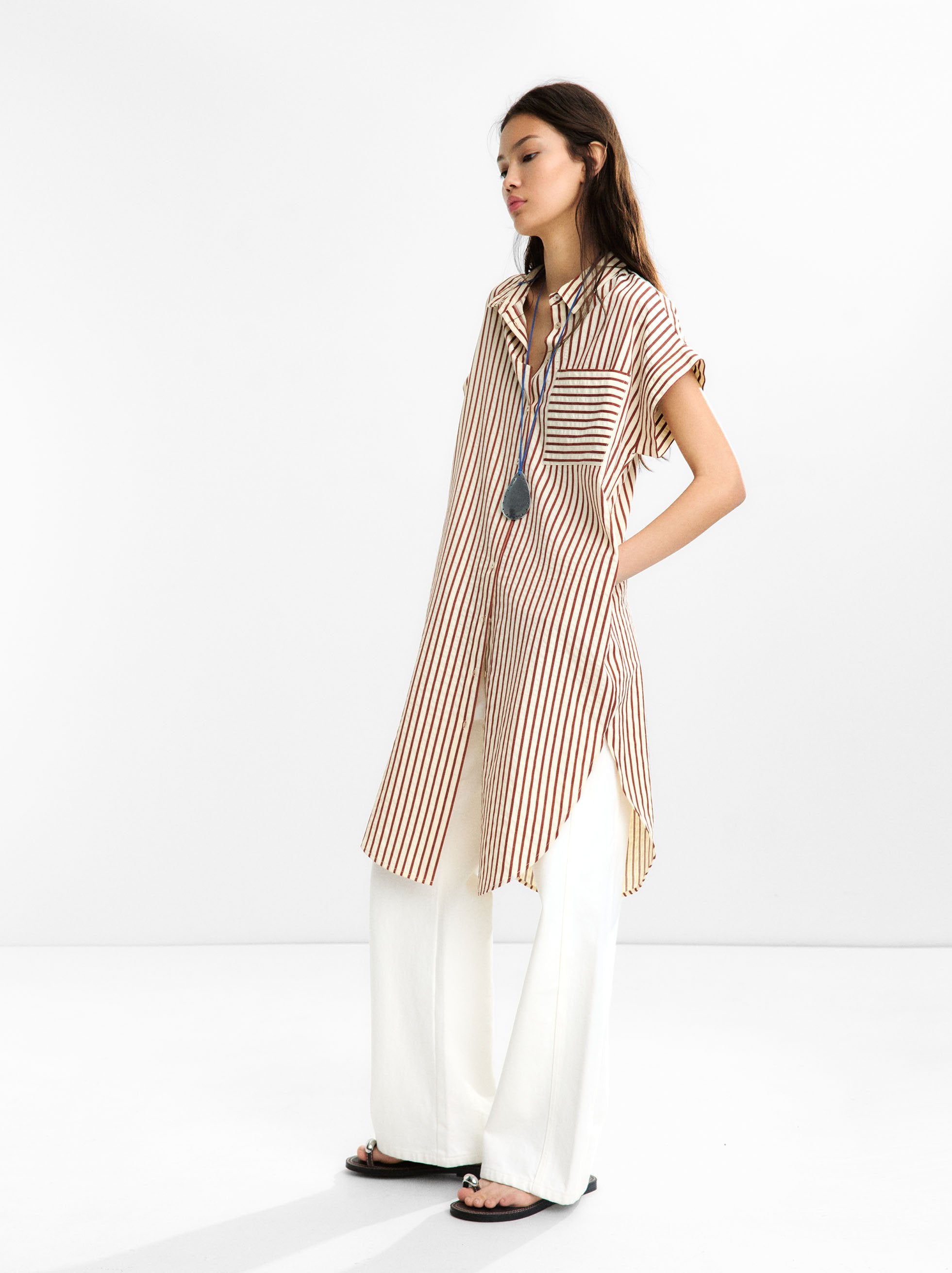 Vestido Camisero A Rayas