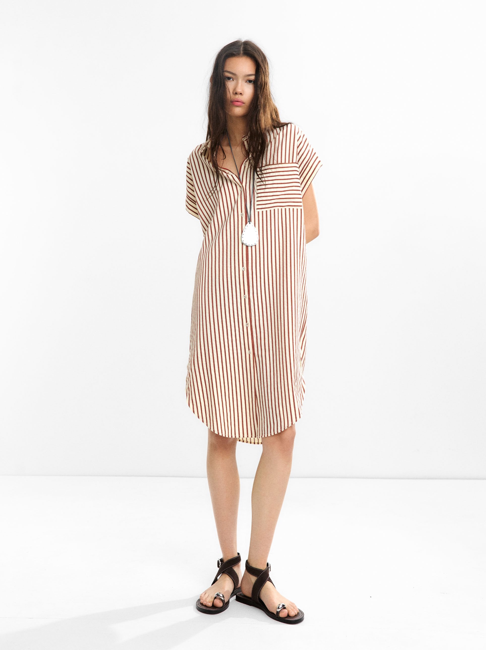 Vestido Camisero A Rayas