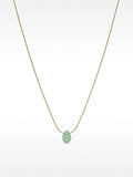 Collar Corto Con Cuarzo Verde – Acero Inoxidable