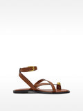 Sandalias De Piel Con Tiras Detalle Metálico