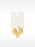 Pendiente Individual Con Corazón En Relieve - Acero Inoxidable