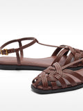 Sandalias Planas Con Tiras Entrelazadas