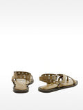 Sandalias Planas Con Tiras Y Tachuelas