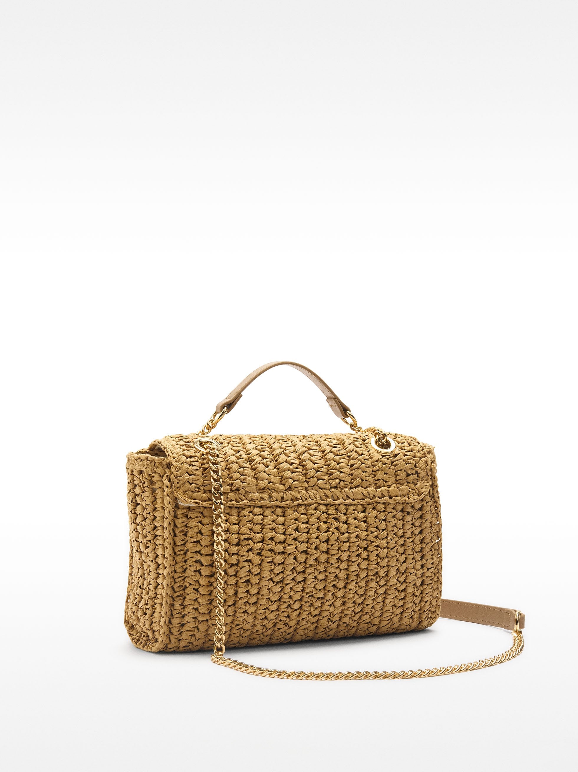 Bolso Hombro Efecto Rafia