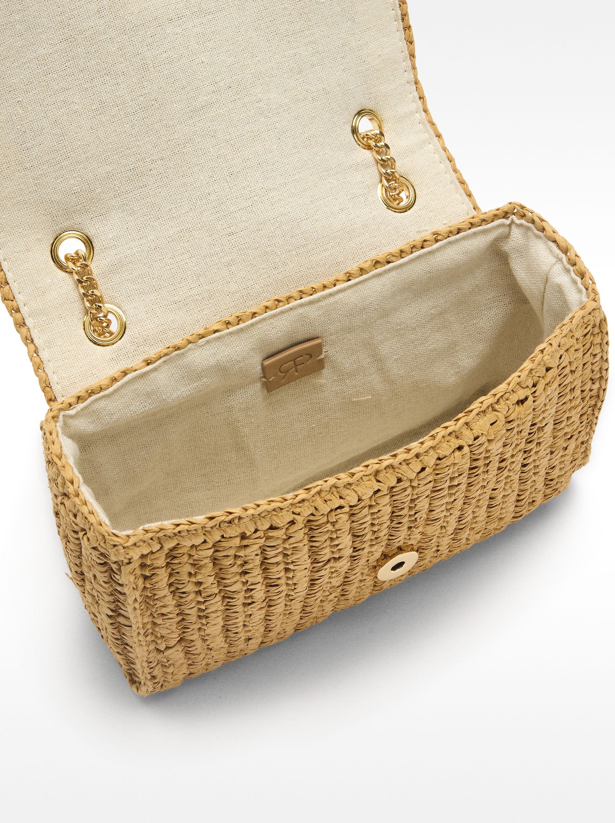 Bolso Hombro Efecto Rafia