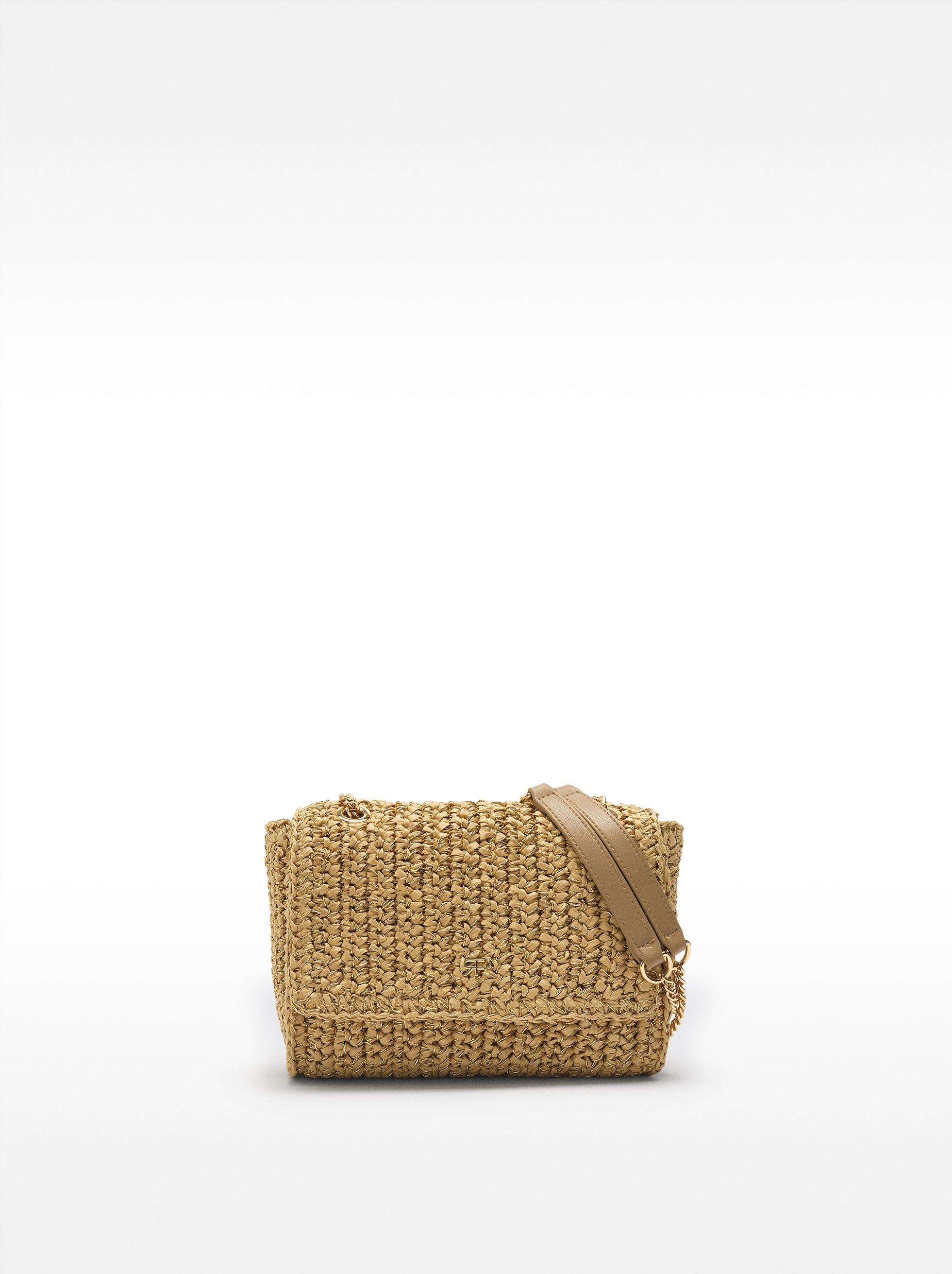 Bolso Hombro Efecto Rafia