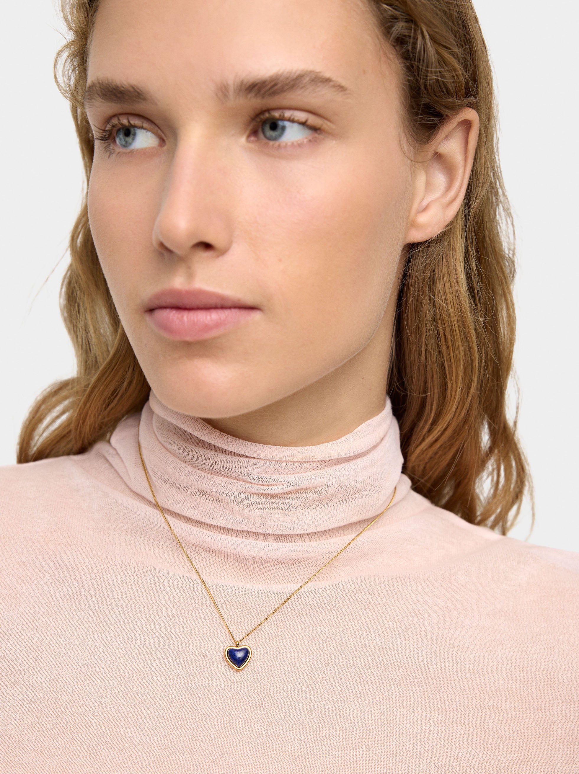 Collar Con Colgante De Corazón - Acero Inoxidable