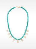 Collar Con Granos De Piedra Y Conchas