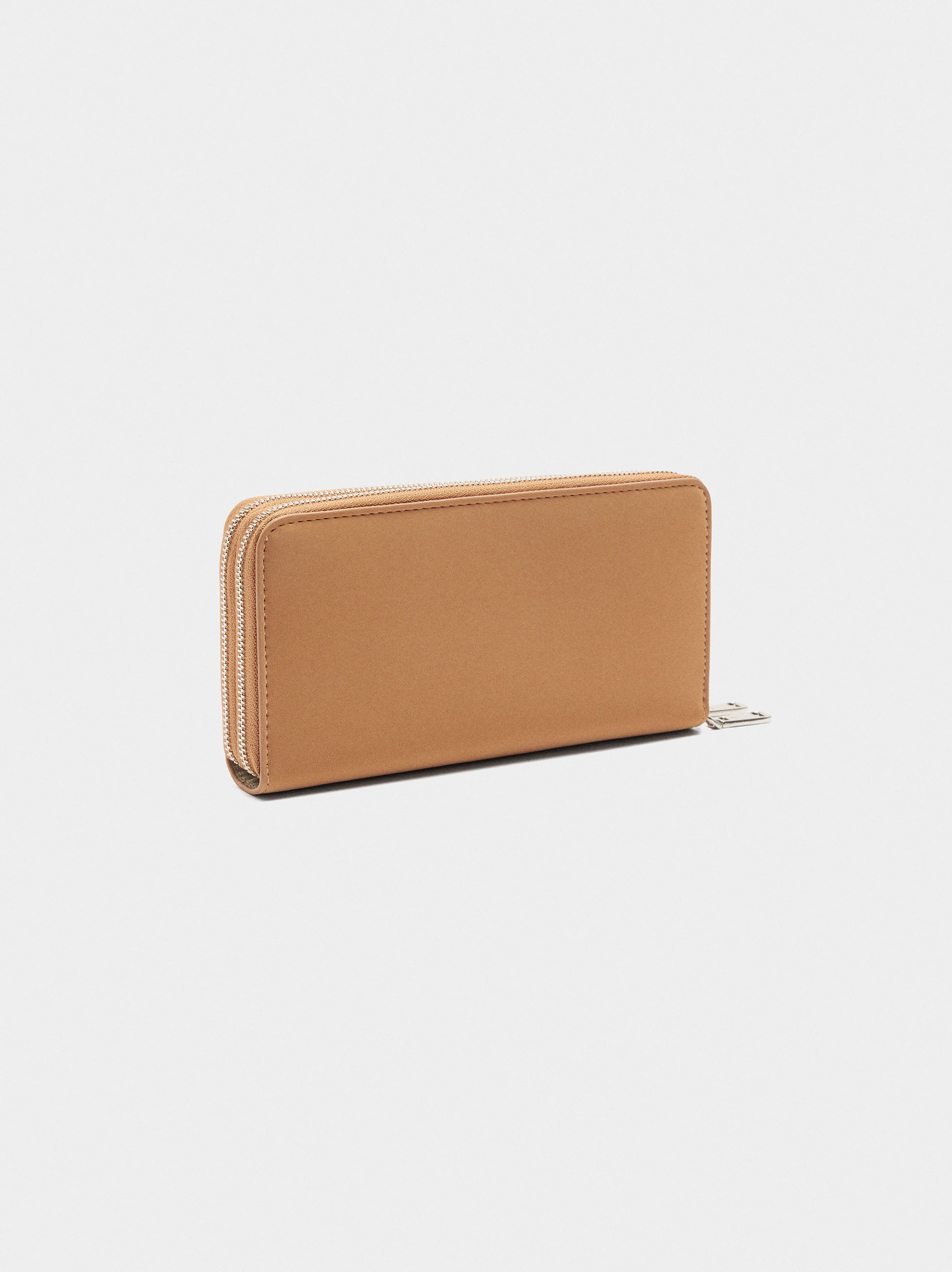 Cartera De Textura Suave Con Cremallera