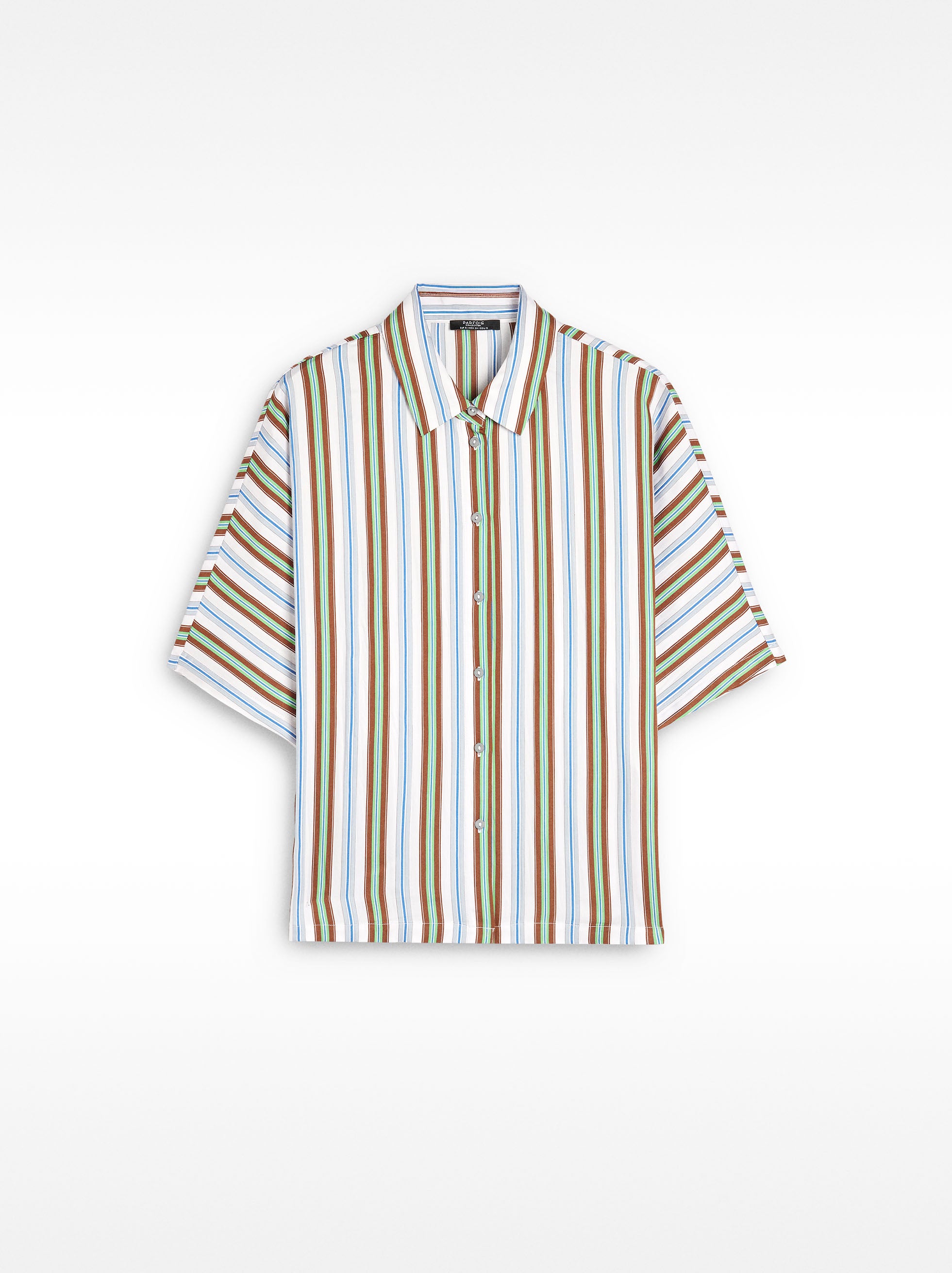 Camisa De Rayas Con Manga Corta