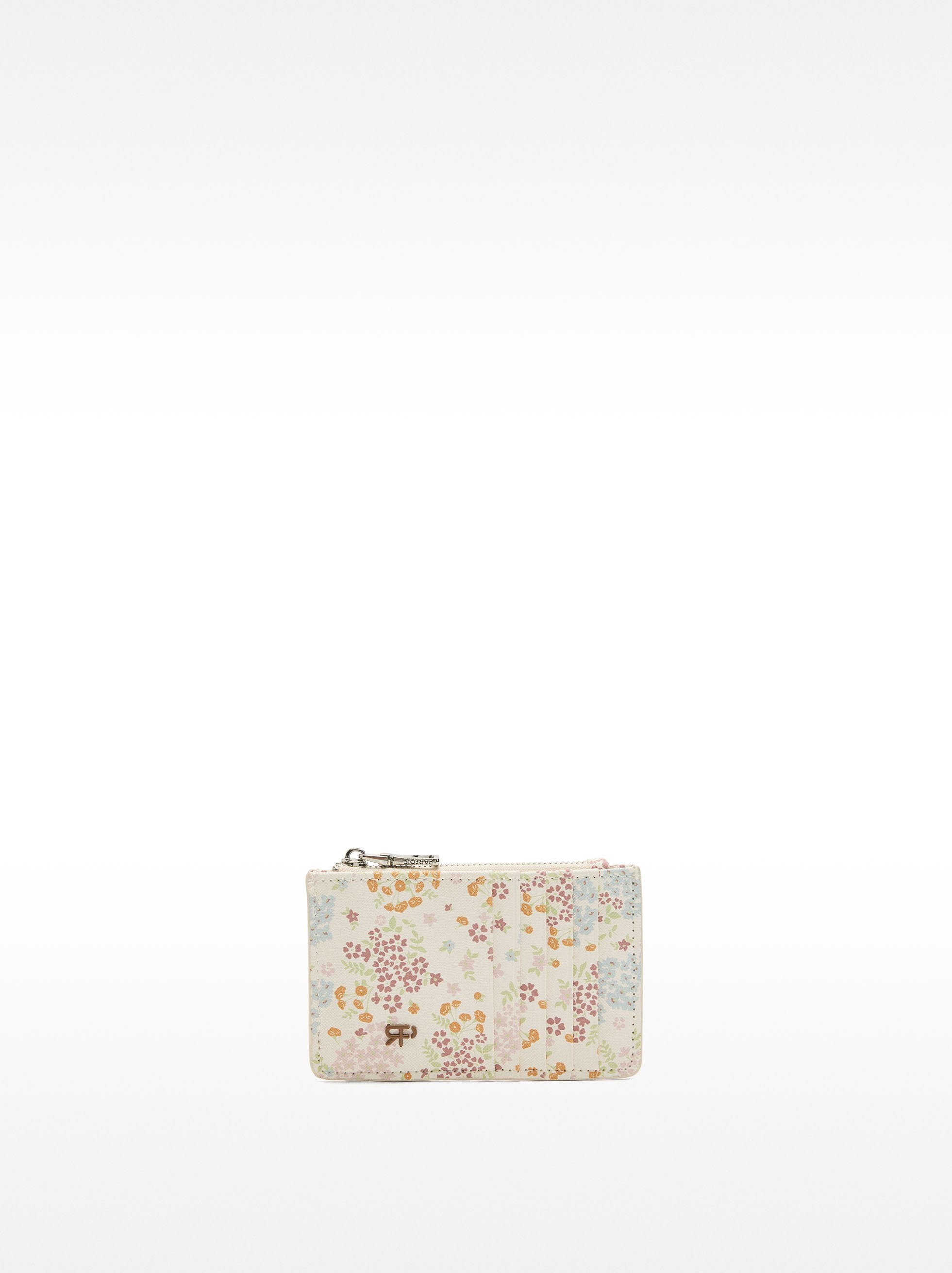 Tarjetero Con Textura Estampado Floral