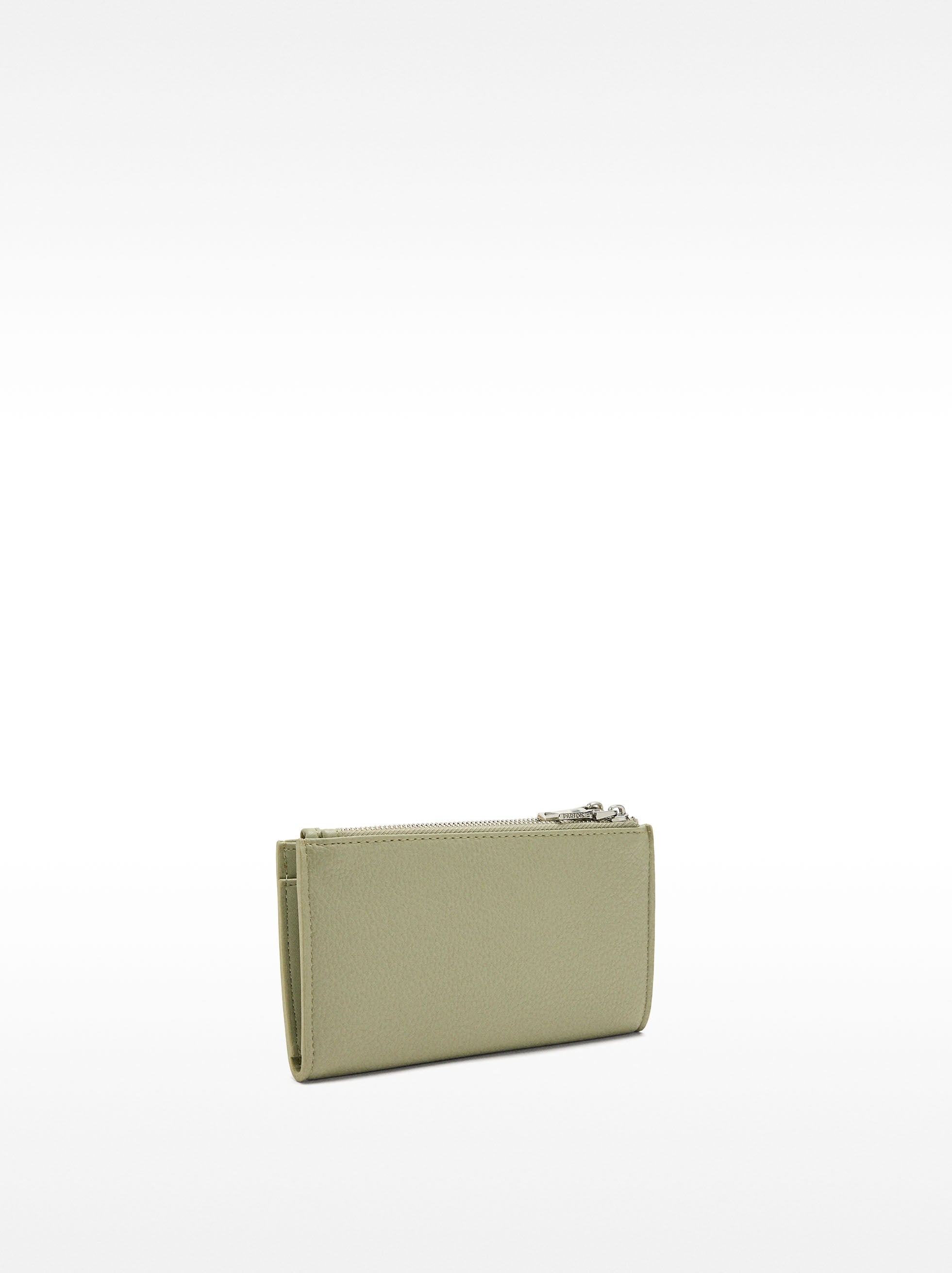 Cartera Con Textura Cierre Doble