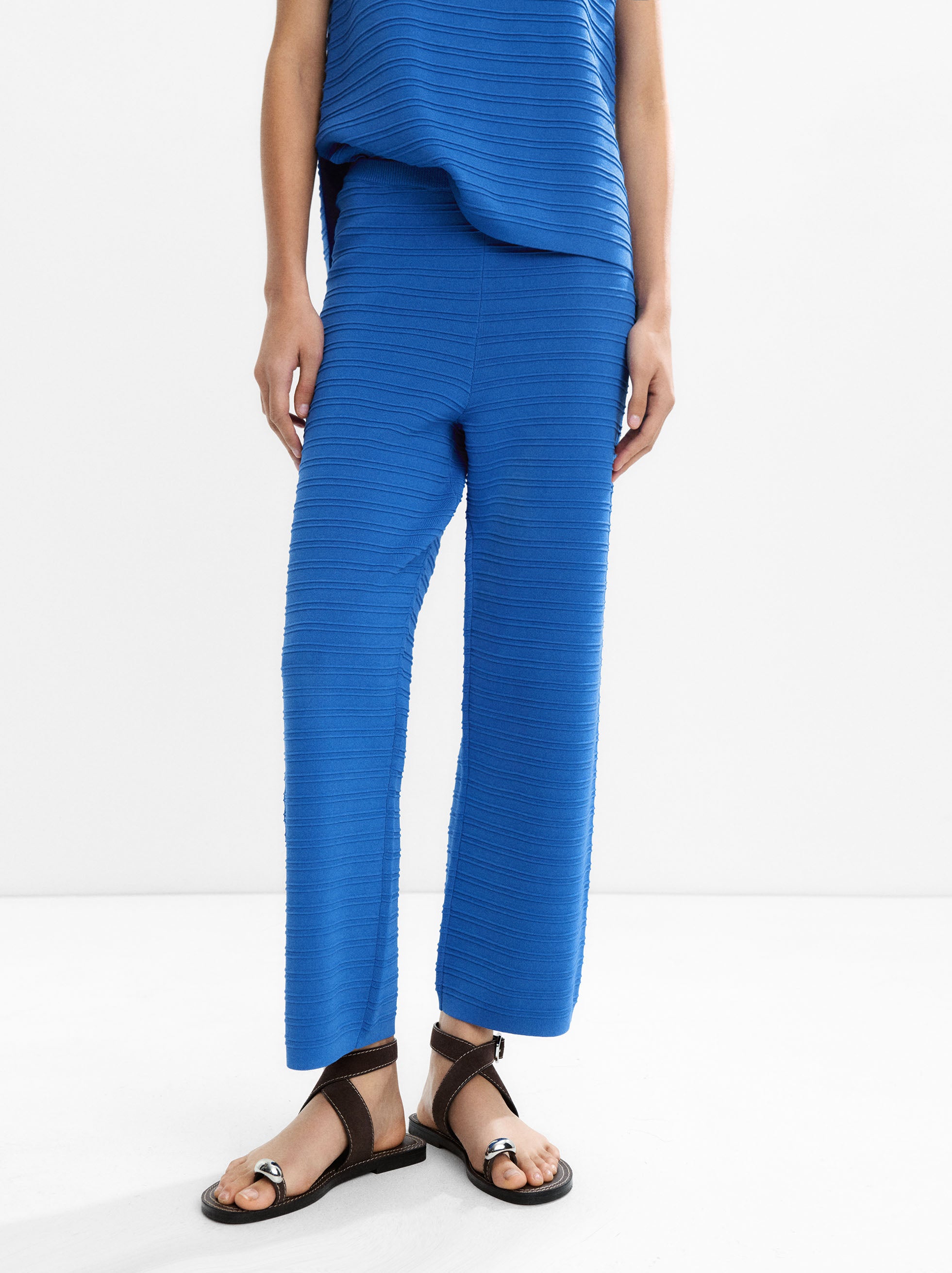 Pantalón Canalado De Punto