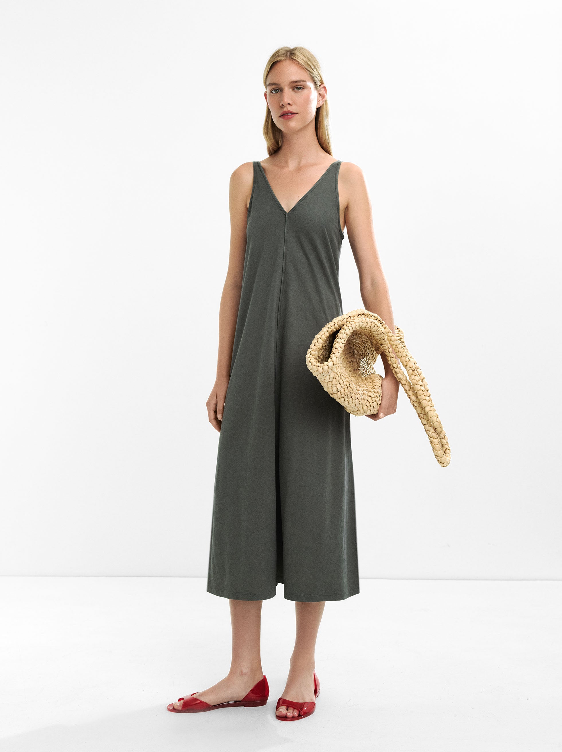 Vestido Midi Con Tirantes