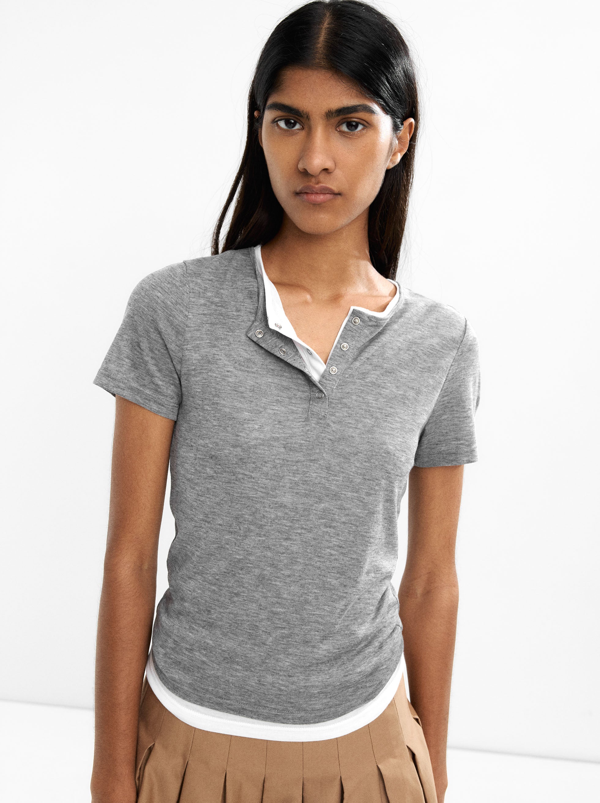 Camiseta Con Botones De Efecto Doble