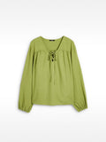 Blusa Manga Larga Con Lino