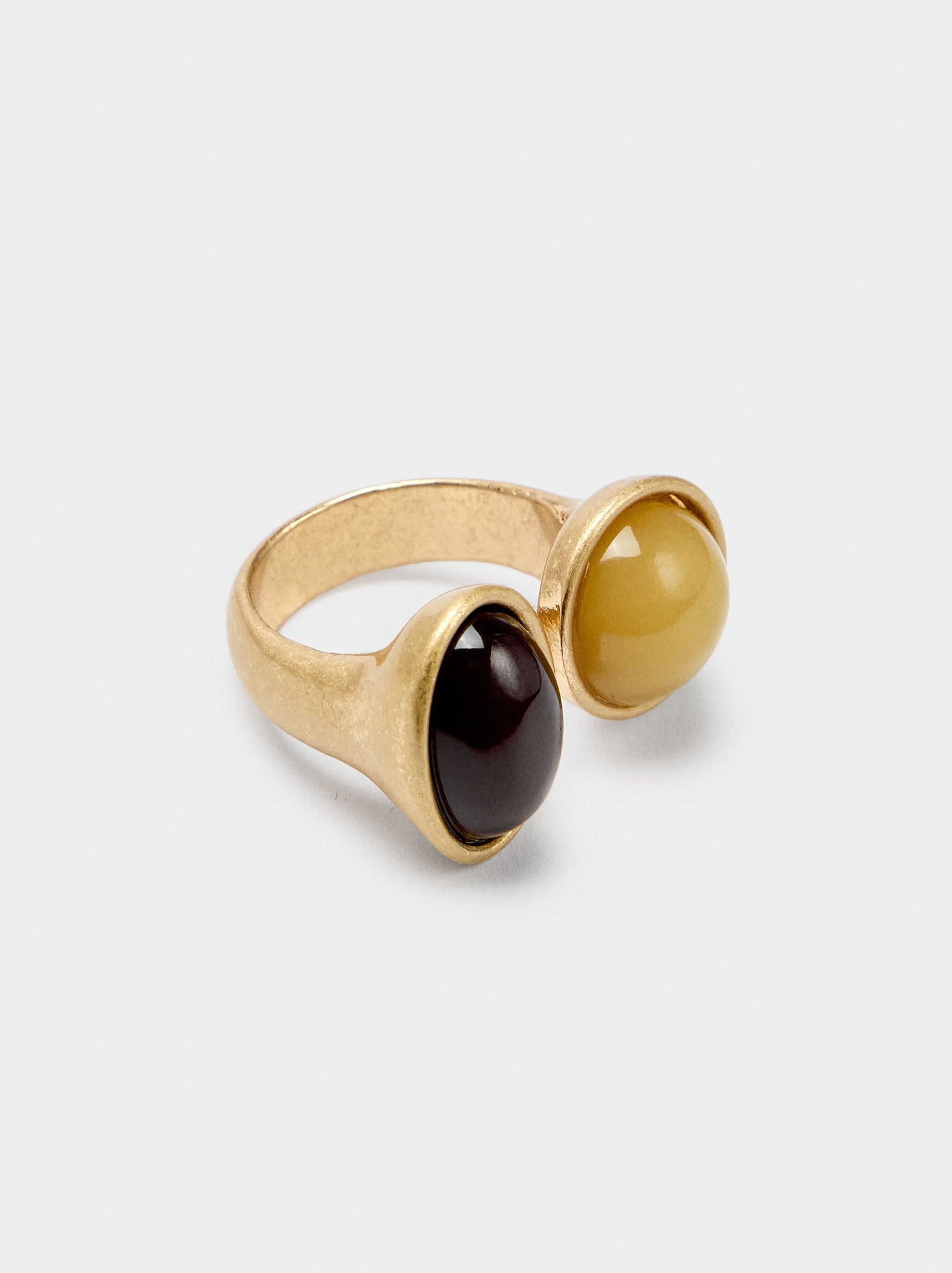 Anillo Abierto Detalles En Resina