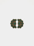 Pendientes Media Flor Con Piedras