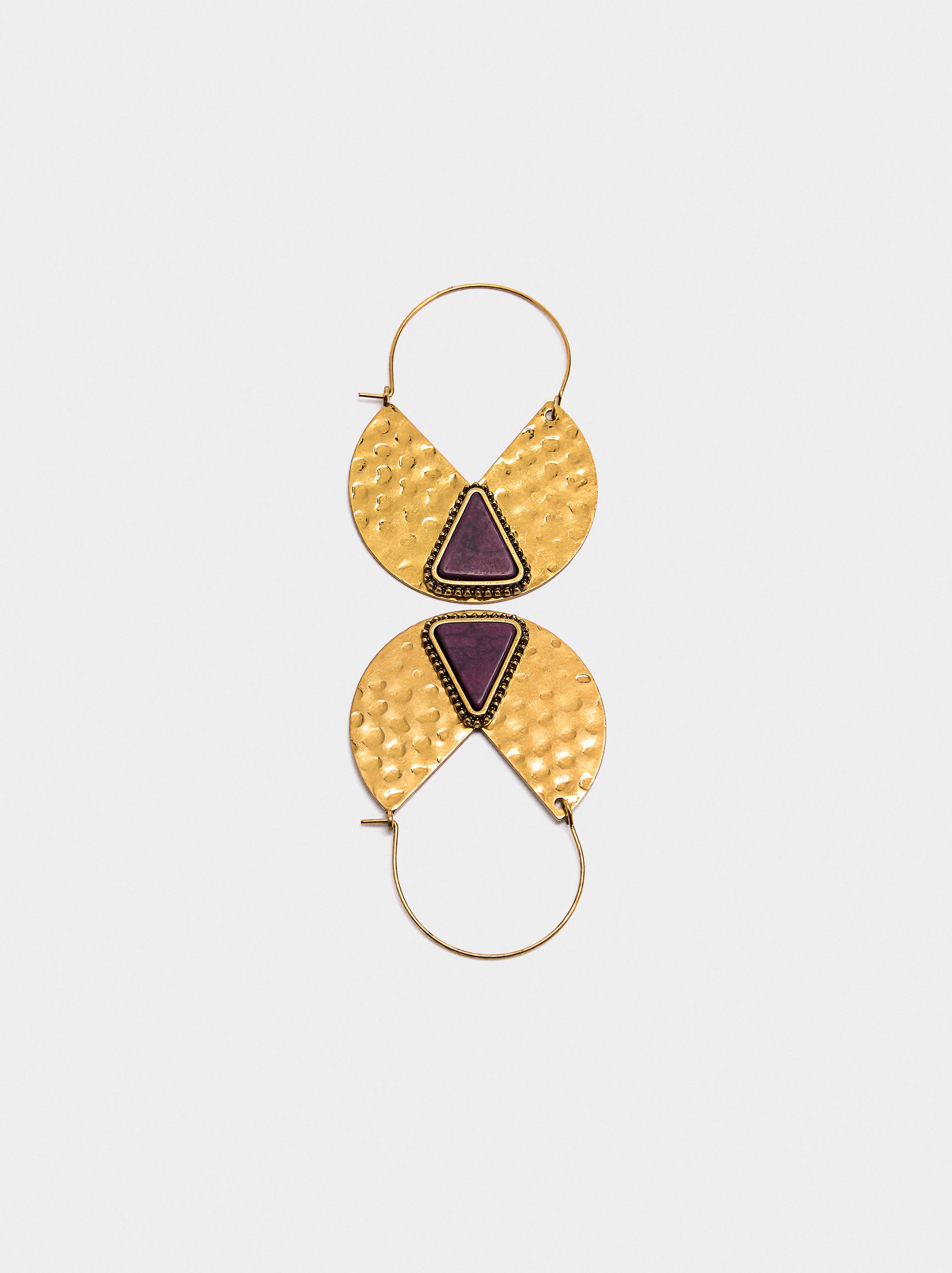 Aros De Piedra Triangular