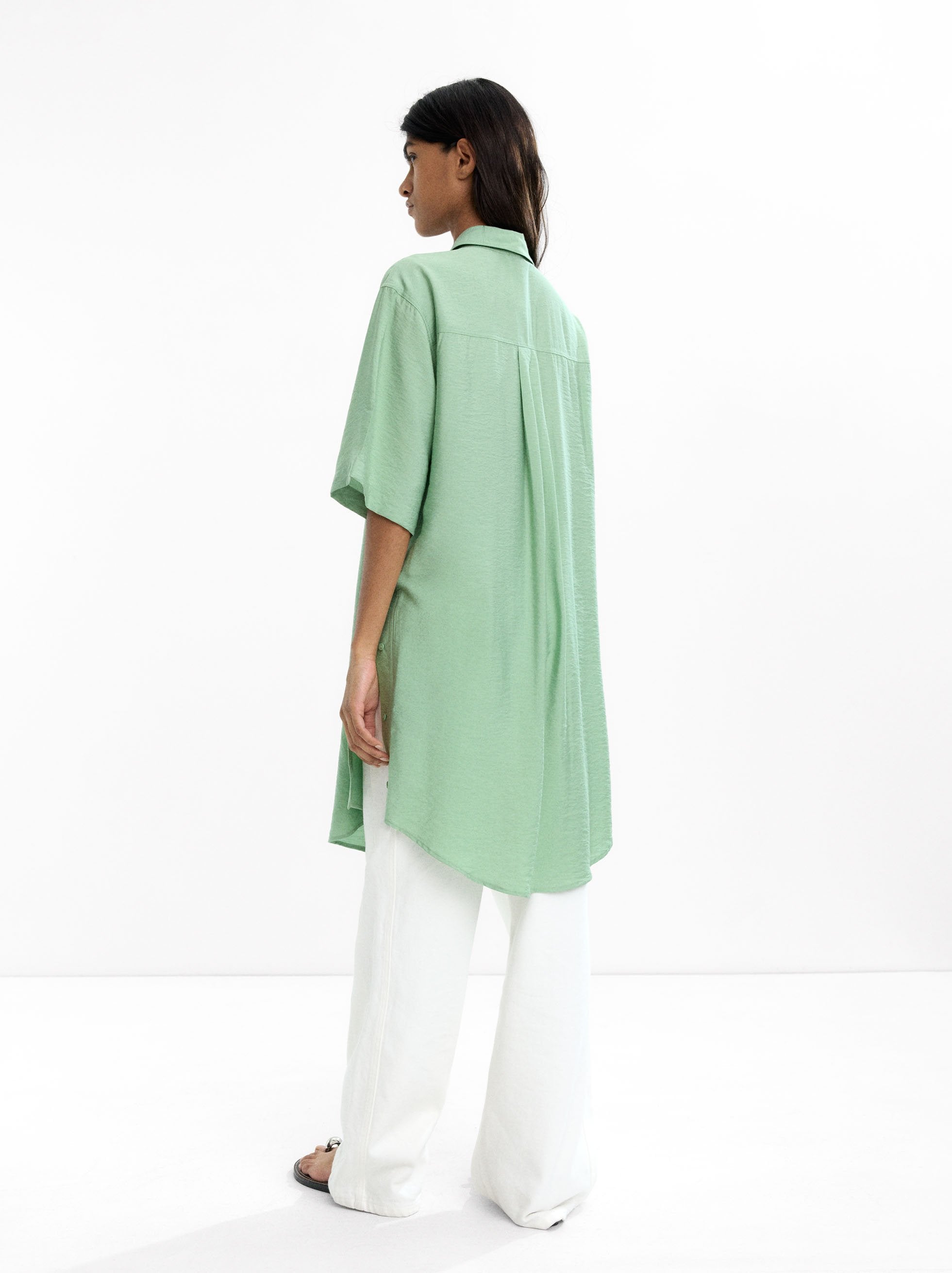 Vestido Camisero Con Bolsillo