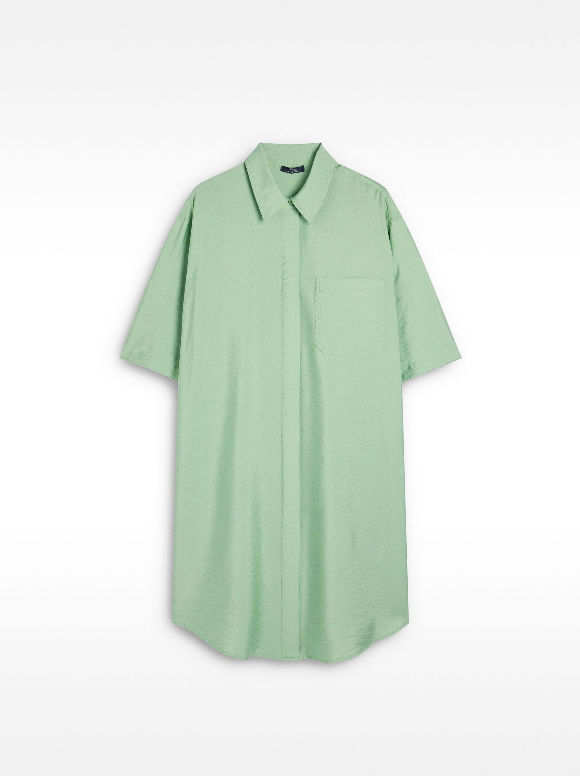 Vestido Camisero Con Bolsillo