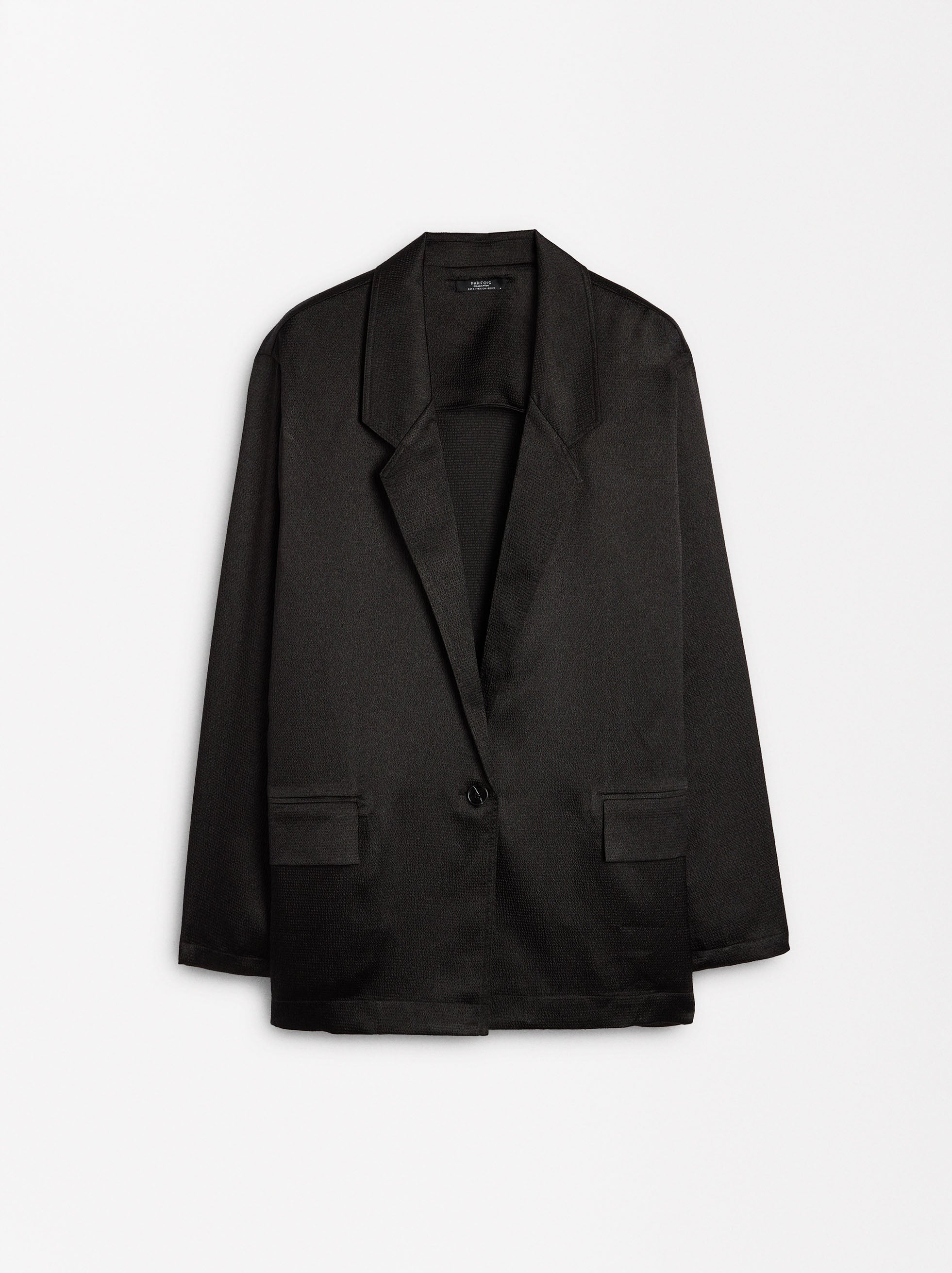 Blazer Satinado Con Textura